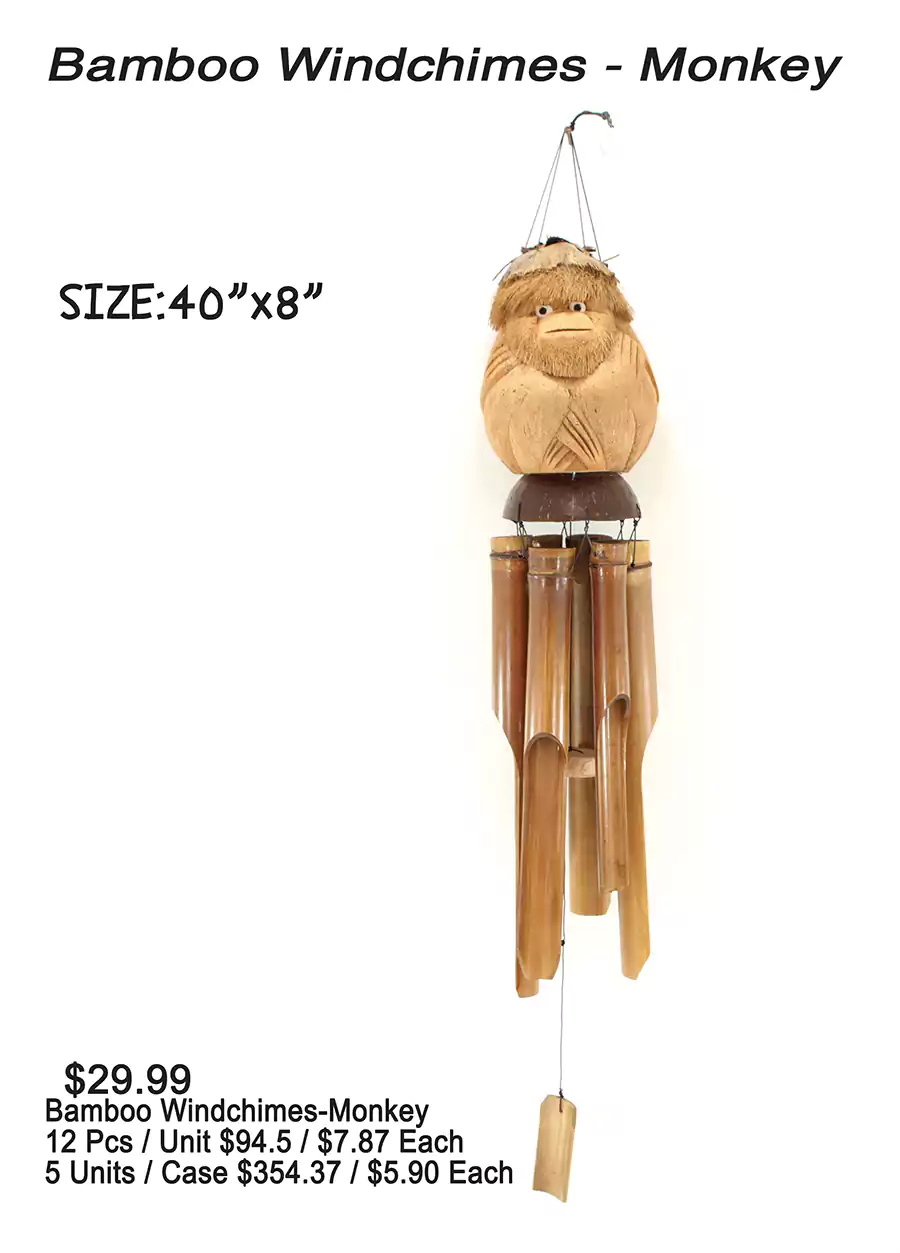 Bamboo Windchimes- Monkey